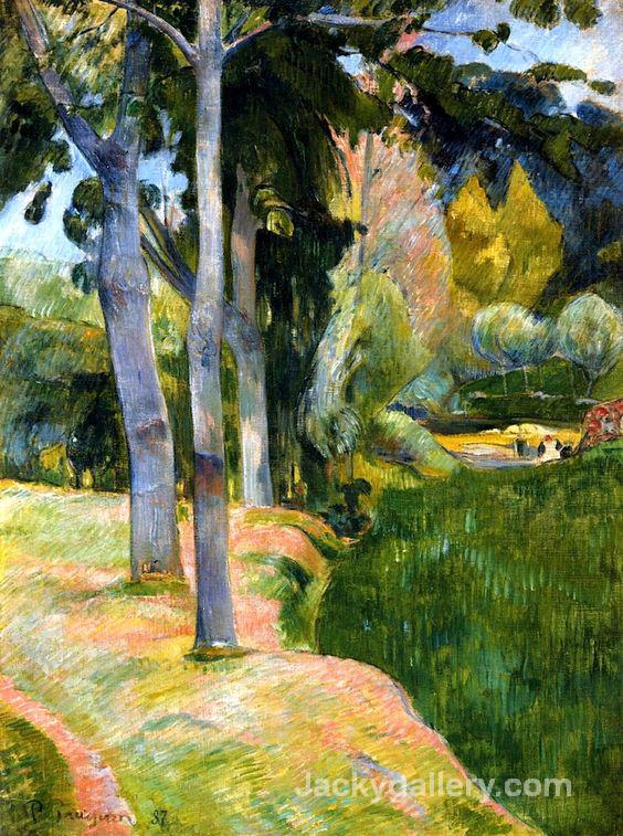 The Large Trees by Paul Gauguin paintings reproduction